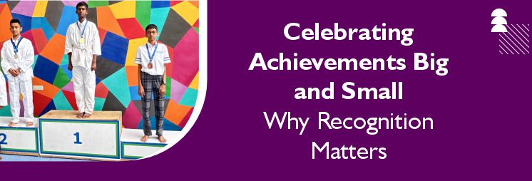 Students celebrating achievements